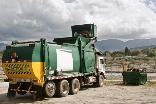 Commercial waste collection vehicles in Tottenham